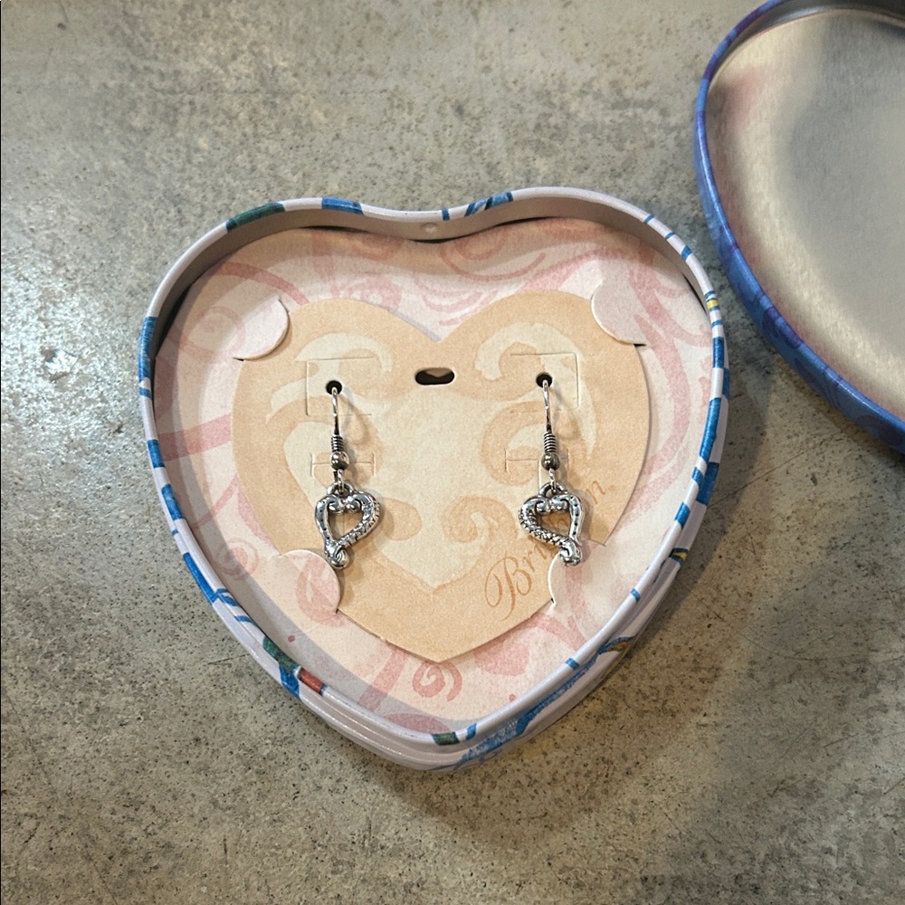 Brighton Tucson Etched Heart Dangle Earrings